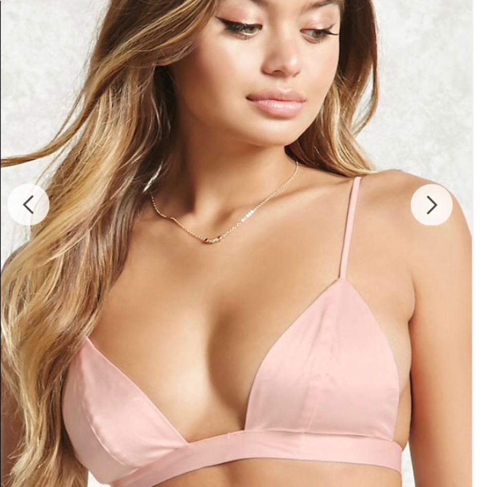 Pink satin bralette
